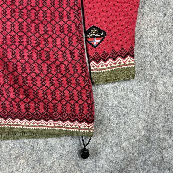 Skjaeveland Sweater Mens Large Pullover 1/4 Zip Cotton Nordic Norway Jumper Ski - Picture 3 of 9
